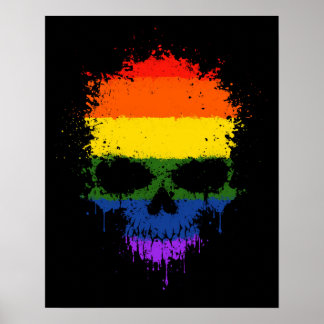 Gay pride-regnbågsfilter Skull Poster