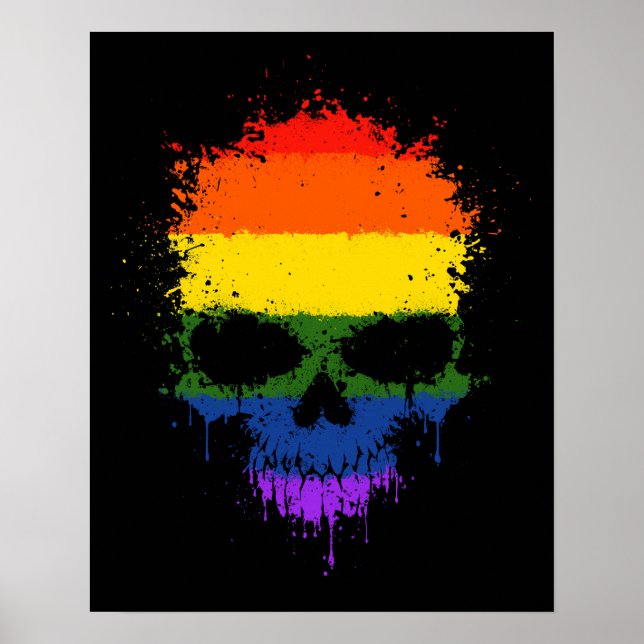 Gay pride-regnbågsfilter Skull Poster (Framsidan)