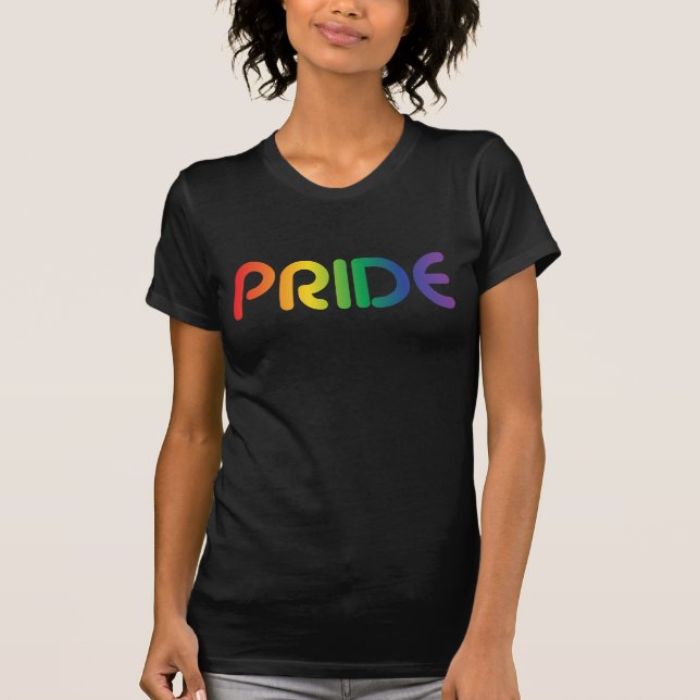 Gay pride Regnbågstext T-Shirt (Framsida)