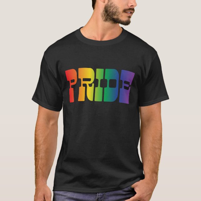 Gay pride Regnbågstext T-Shirt (Framsida)