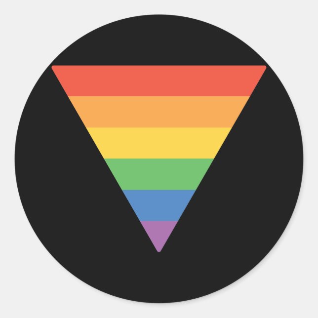 Gay pride Regnbågstriangel Runt Klistermärke (Framsida)