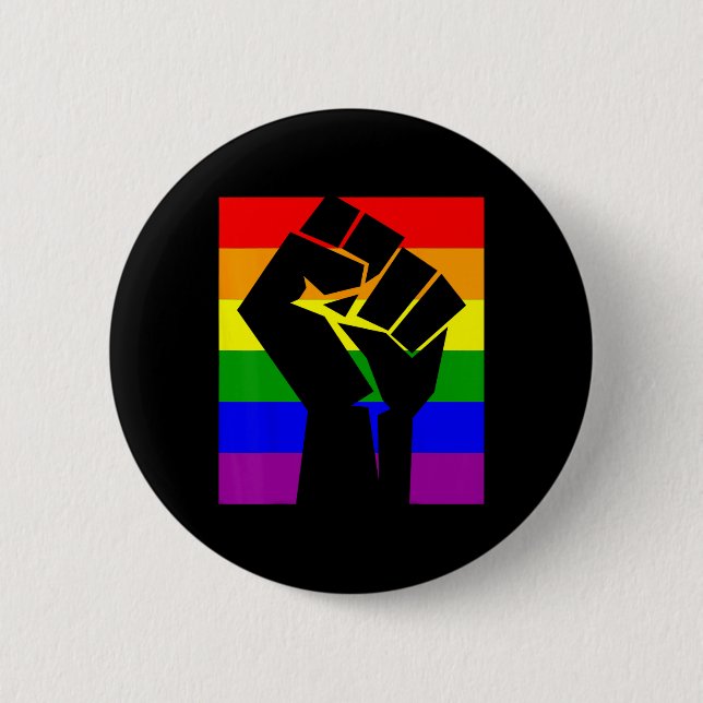 Gay pride Resistent Fist Rainbow Flagga Lgbtq Shir Knapp (Framsida)