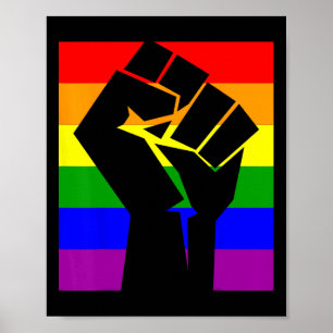 Gay pride Resistent Fist Rainbow Flagga Lgbtq Shir Poster