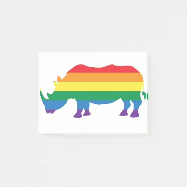 Gay-Pride-Rhino Post-it Block (Framsida)