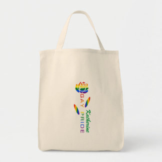 Gay Pride Ros Regnbagsflagga Personligt Namn Tygkasse