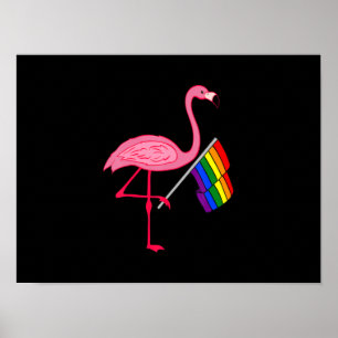 Gay pride Rosa Flamingo HBT-Pridets månadsgåvor Poster
