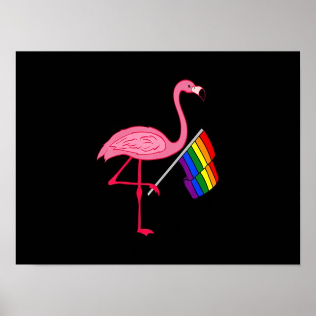 Gay pride Rosa Flamingo HBT-Pridets månadsgåvor Poster (Framsidan)