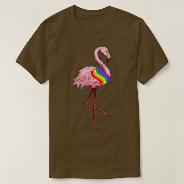Gay pride Rosa Flamingo LGBT Pride Månad T Shirt (Design framsida)