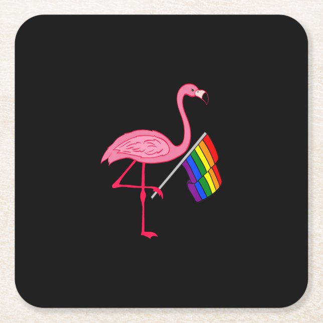 gay pride rosa flamingo lgbt pride månad underlägg papper kvadrat (Framsidan)