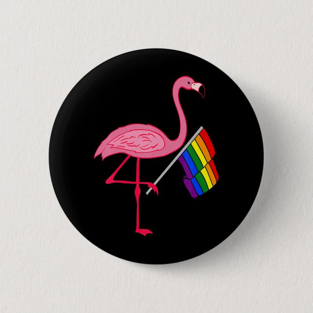 Gay pride Rosa Flamingo Lgbt Pride månadsgåvor Knapp (Framsida)