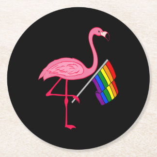 Gay pride Rosa Flamingo Lgbt Pride Månadsgåvor Underlägg Papper Rund