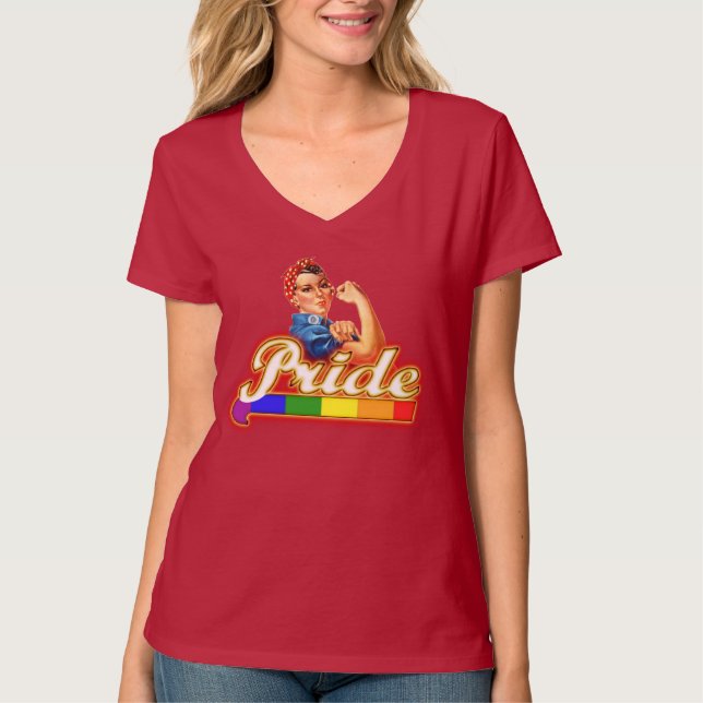 Gay pride Rosie the Riveter Tee (Framsida)