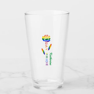 Gay Pride Rosregnbågsflagga Personligt Namn Glaskopp