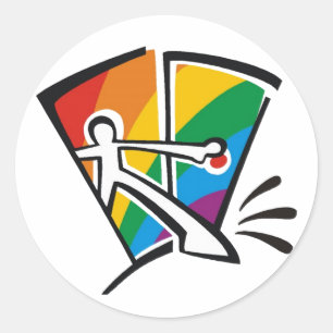 Gay pride runt klistermärke