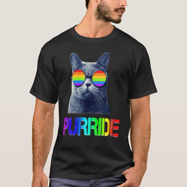 Gay pride S Lgb Cat Purride Essentia T Shirt (Framsida)