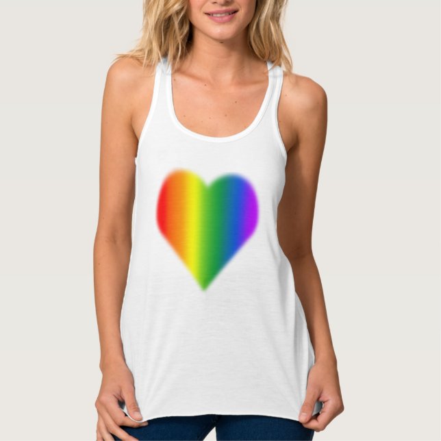 Gay pride Shirt Women's Rainbow Kärlek Tanktop Linne Med Racerback (Framsida)