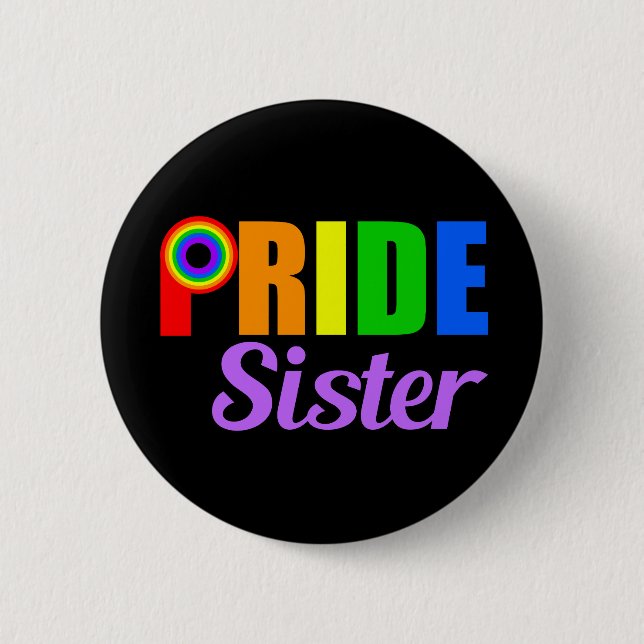 Gay pride Sister Rainbow Lettering LGBTQ Knapp (Framsida)