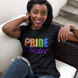 Gay pride Sister Rainbow Lettering LGBTQ T Shirt