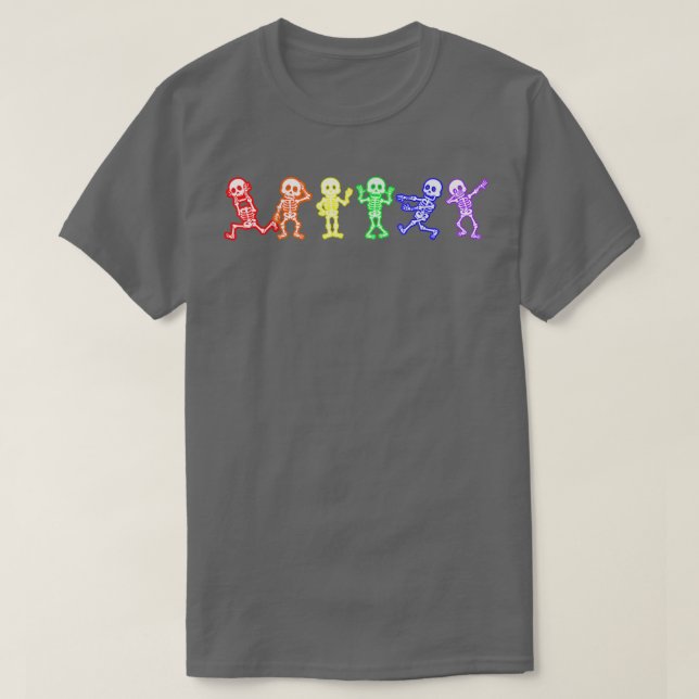 Gay pride Skeleton HBT Rainbow Ally Funny Cute Em T Shirt (Design framsida)