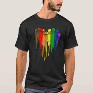 Gay pride Skull Philadelphia Heart Lgbt-stöd T Shirt