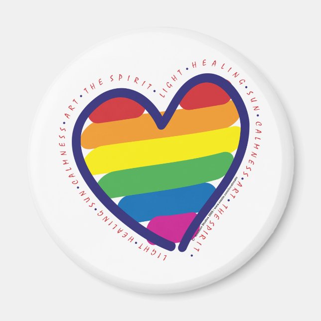 Gay pride Spirit Heart Magnet (Framsidan)