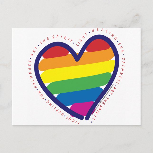 Gay pride Spirit Heart Vykort (Framsida)