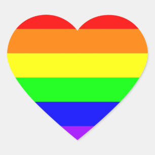 Gay pride Sticker (Pure Färg) Hjärtformat Klistermärke