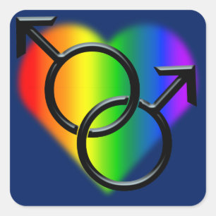 Gay pride Stickers Manar Gay pride Regbow Sticker Fyrkantigt Klistermärke