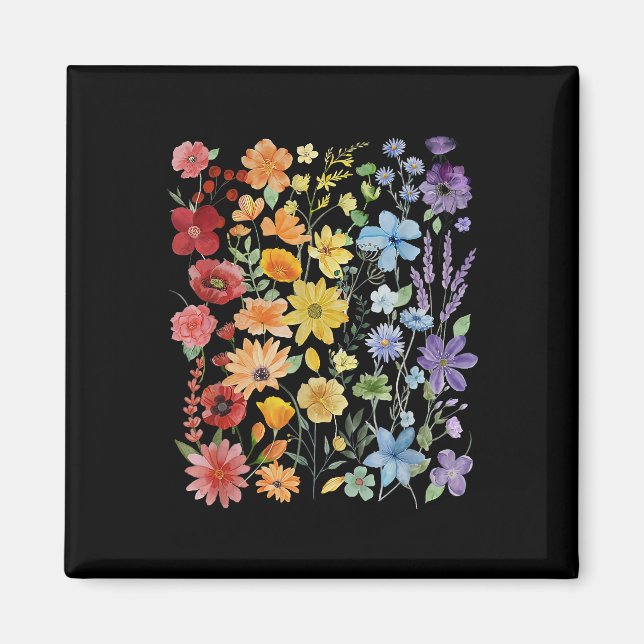 Gay pride Subtle Wildblommor LGBTQ Månad Magnet (Framsidan)