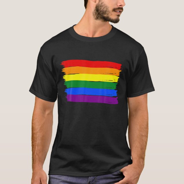 Gay Pride Support Love, Rainbow Flag, LGBTQ Flag L T Shirt (Framsida)
