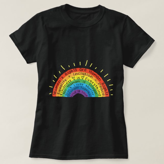 Gay pride Svarta liv i mänskliga Höger som Kärlek  T Shirt (Design framsida)