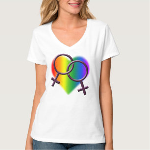 Gay pride T-shirts Women's Lesbisk Kärlek Shirts