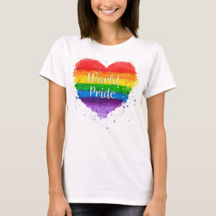 Gay pride T-tröja för världsprideregnbåge T-shirt