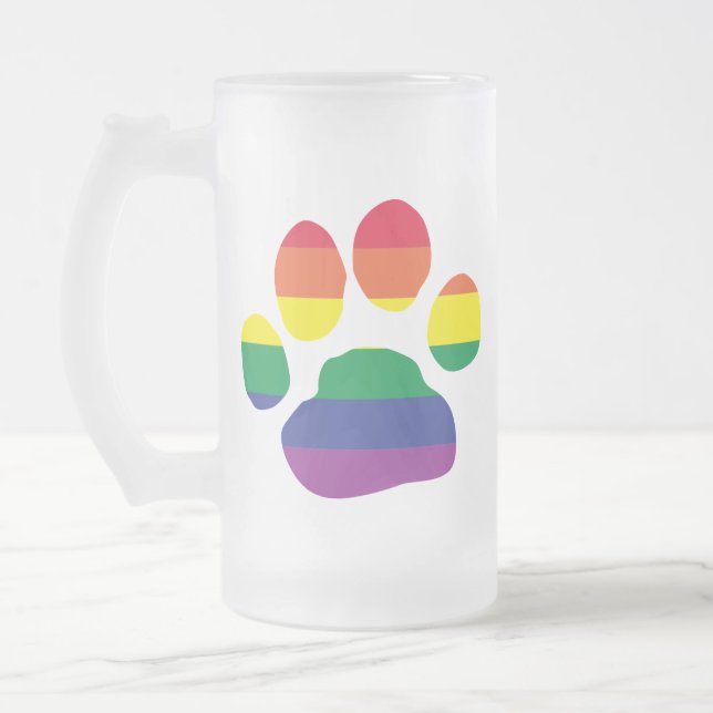 Gay-Pride-Tass-Print Frostat Ölglas (Vänster)