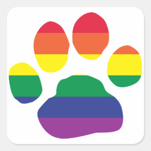 Gay-Pride-Tass-Print Fyrkantigt Klistermärke