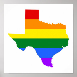 Gay pride   Texas Rainbow Poster
