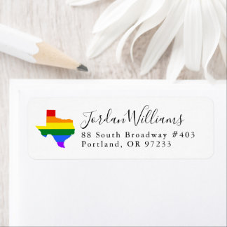 Gay pride | Texas Rainbow Returadress Etikett