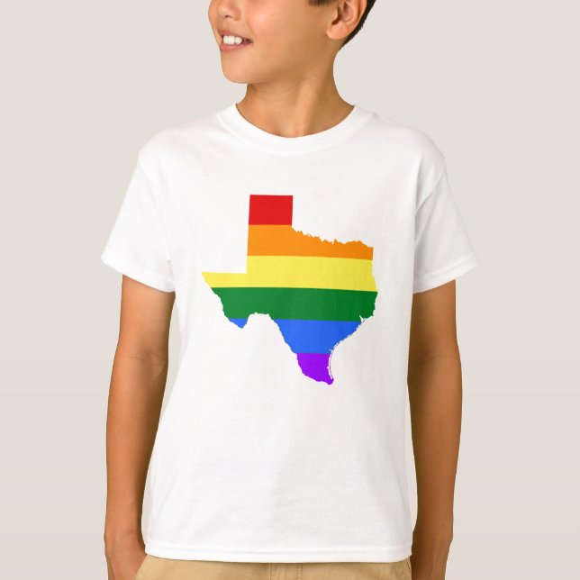 Gay pride| Texas Rainbow T Shirt (Framsida)