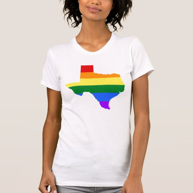 Gay pride| Texas Rainbow T Shirt (Framsida)