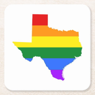Gay pride Texas Rainbow Underlägg Papper Kvadrat