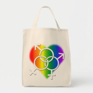 Gay pride Tote Bag HBT Rainbow Kärlek Shopping bag Tygkasse