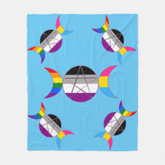 Gay pride Triple Goddess Pentacle Fleecefilt