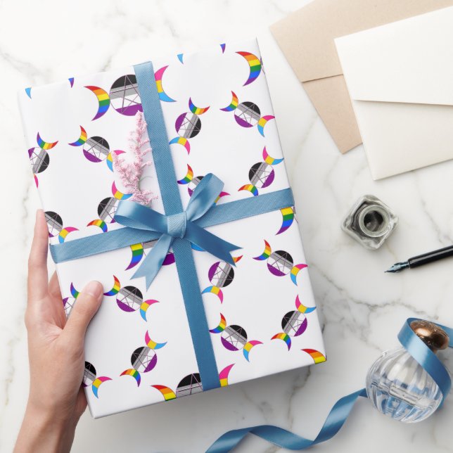 Gay pride Triple Måne Goddess Pentacle Presentpapper (Gifting)