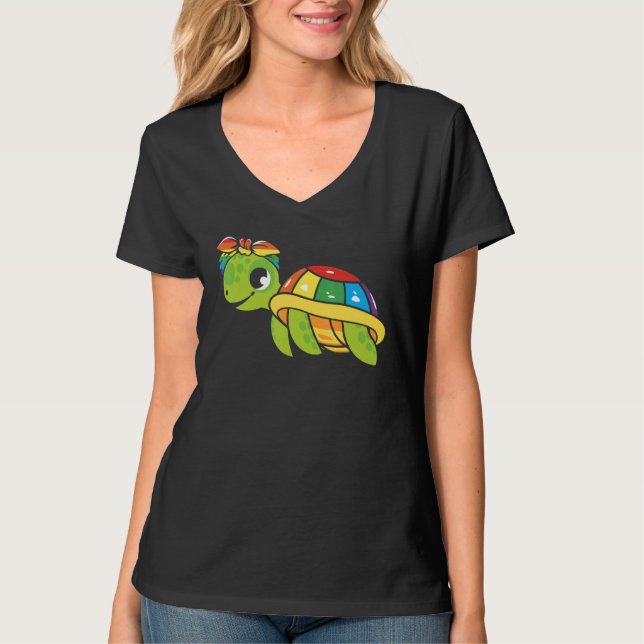 Gay Pride Turtle LGBT Q Cute Animal Rainbow Pride  T Shirt (Framsida)
