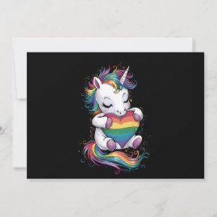 Gay pride Unicorn Heart Rainbow Flagga Lgbt Inbjudningar