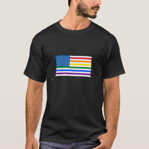 Gay pride US Flagga - Röd, vit och regnbåge Rand Tröja