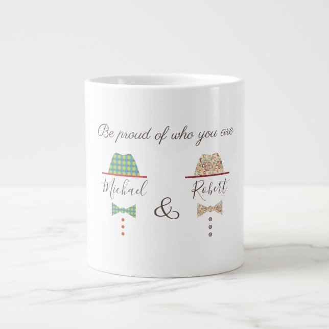 Gay pride, var stolt över vem du är, Monogram Jumbo Mugg (Framsidan)