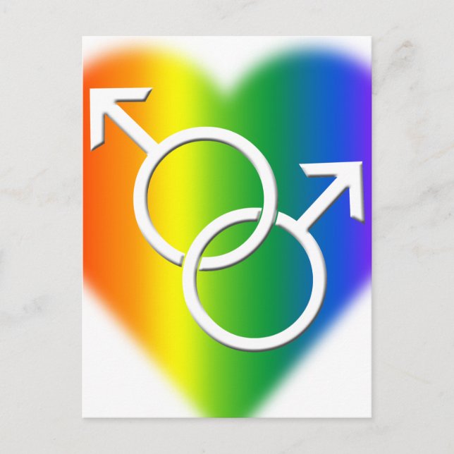 Gay Pride vykort regnbågs kärlekskort (Framsida)