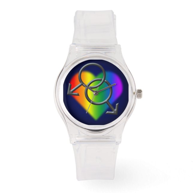 Gay pride Watch Rainbow Kärlek Wrist Watches & Gif Armbandsur (Framsida)