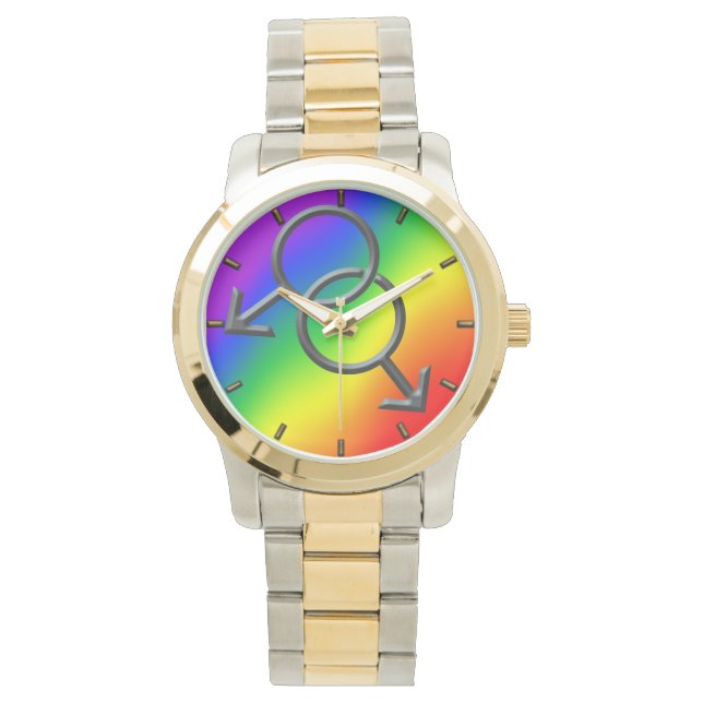 Gay pride Watch Rainbow Kärlek Wrist Watches & Gif Armbandsur (Framsida)